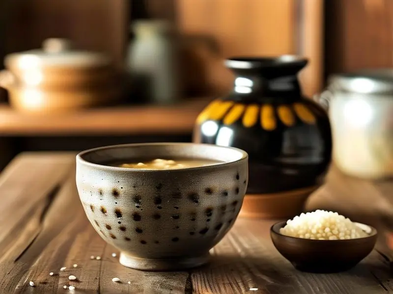 香甜糯米酒与制作工具展示