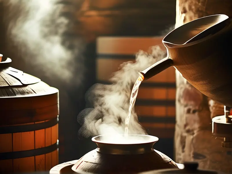 泡酒蒸馏制作烧酒的过程