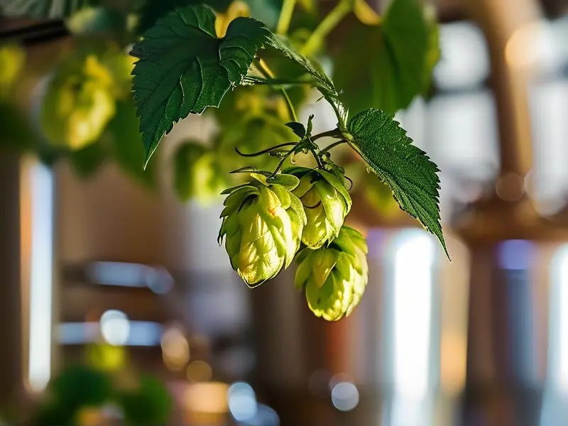 新鲜啤酒花特写展示其独特结构
