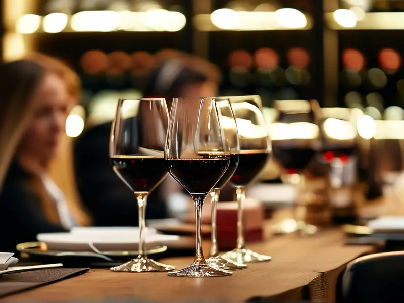 专业品酒培训现场，学员在品酒师指导下学习品鉴技巧