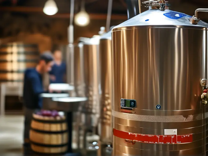 葡萄酒发酵过程实拍组图：发酵罐操作、活跃发酵状态监测与糖度测量