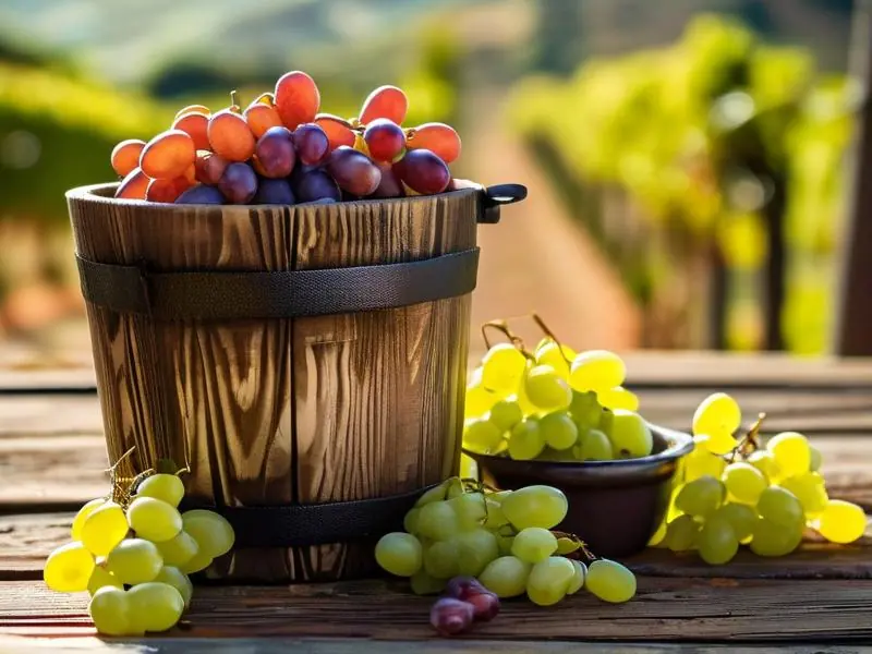 传统葡萄酒压榨工序现场