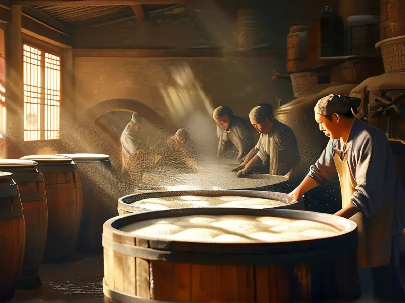 清香型白酒传统酿造工艺现场