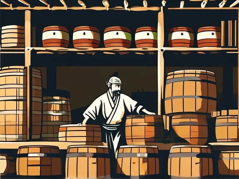 日本清酒传统酿造工艺现场