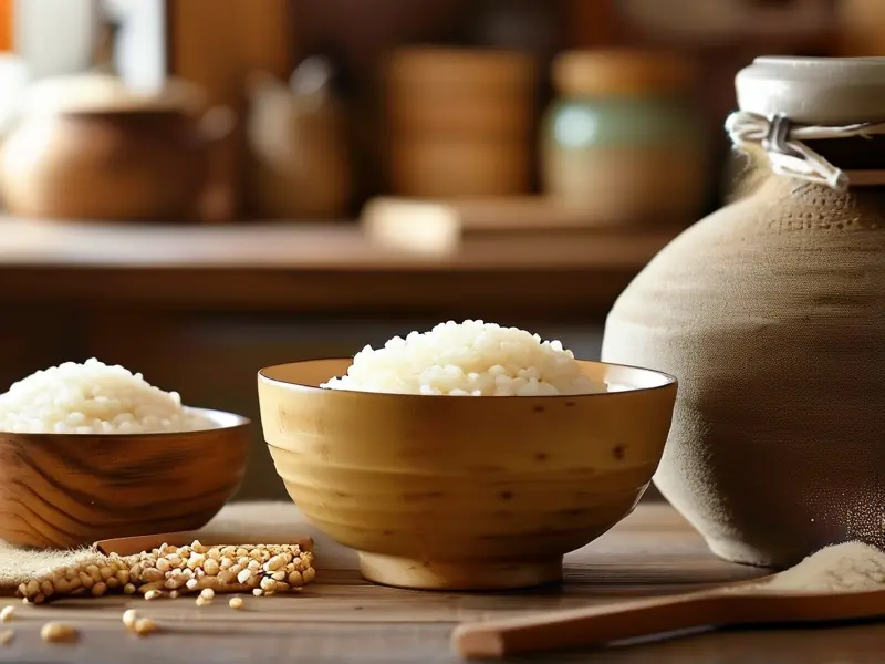 家酿米酒制作材料和成品展示