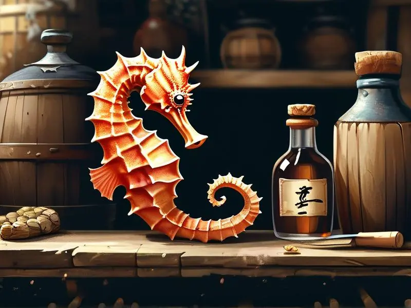 酿酒师挑选海马制作海马酒