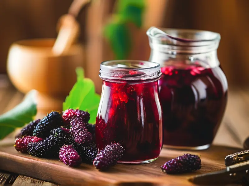 家庭自制桑葚酒成品展示