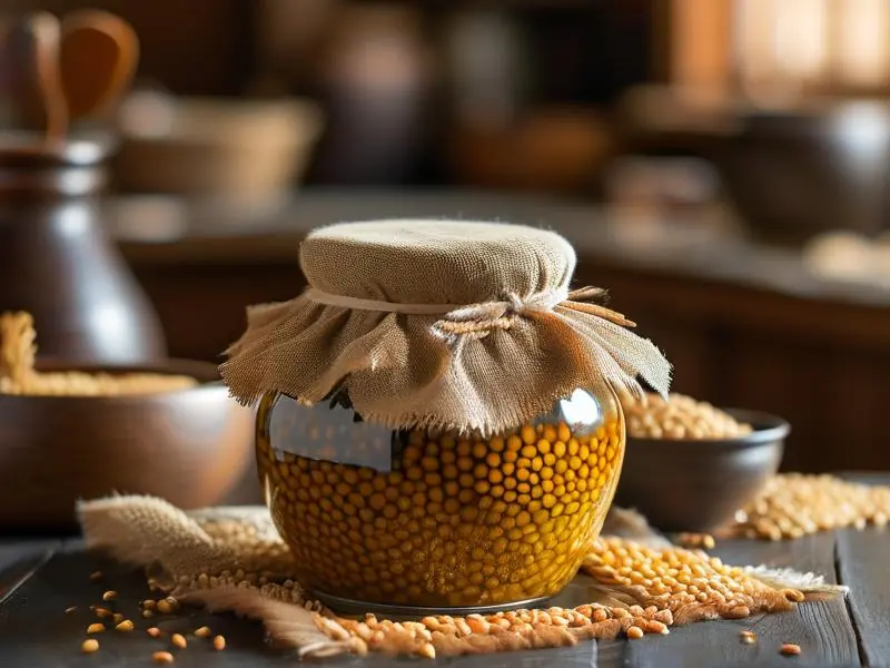 传统方法酿制粟米酒的过程展示