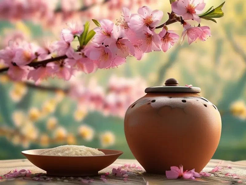 桃花酒酿造原料准备过程实拍