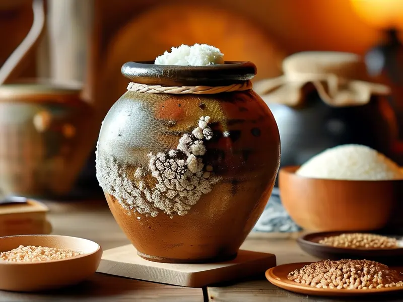 传统甜白酒发酵过程实拍图