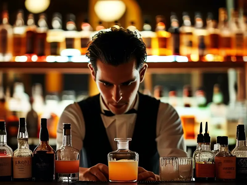 专业调酒师示范调酒技巧