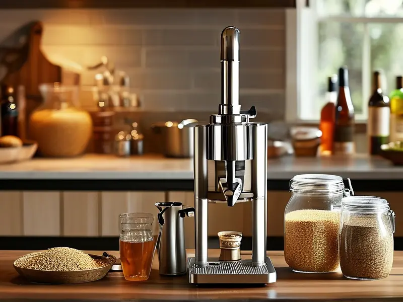 家庭厨房使用小型酿酒设备实景图