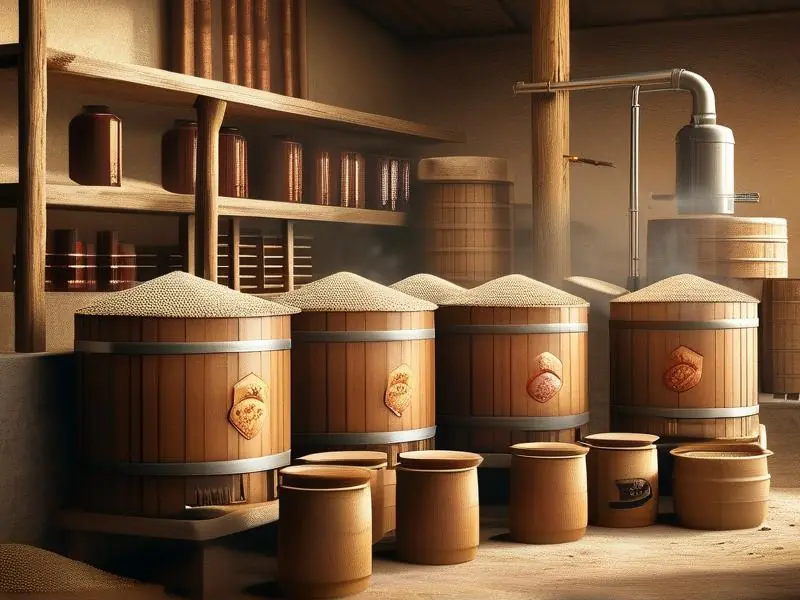 小米酿造白酒的传统工艺展示