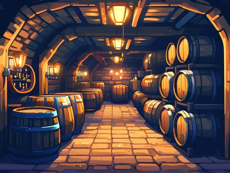星露谷地下室与酿酒房环境对比图