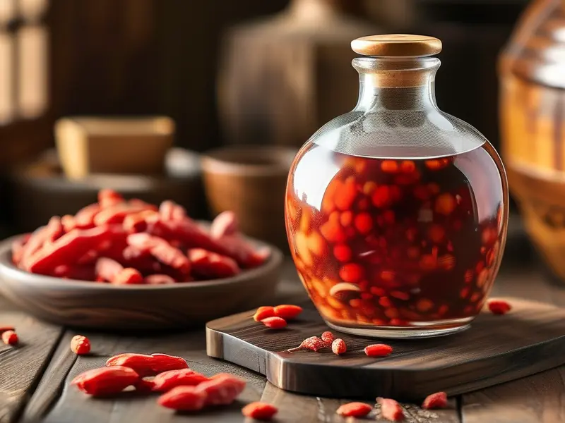 传统血藤泡酒成品展示及原料特写