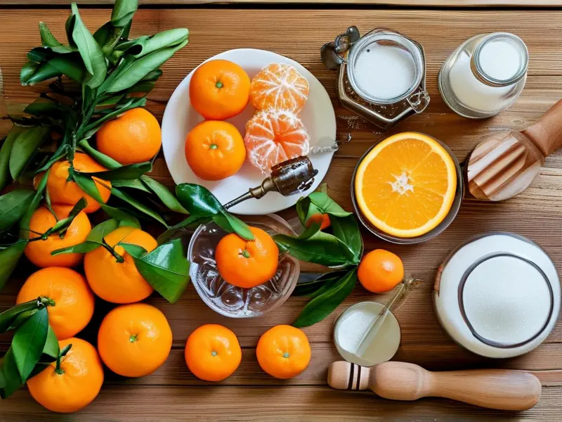自制橘子酒所需材料展示
