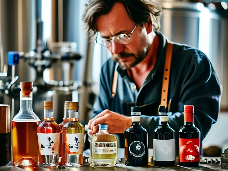 酿酒师勾兑白酒的过程