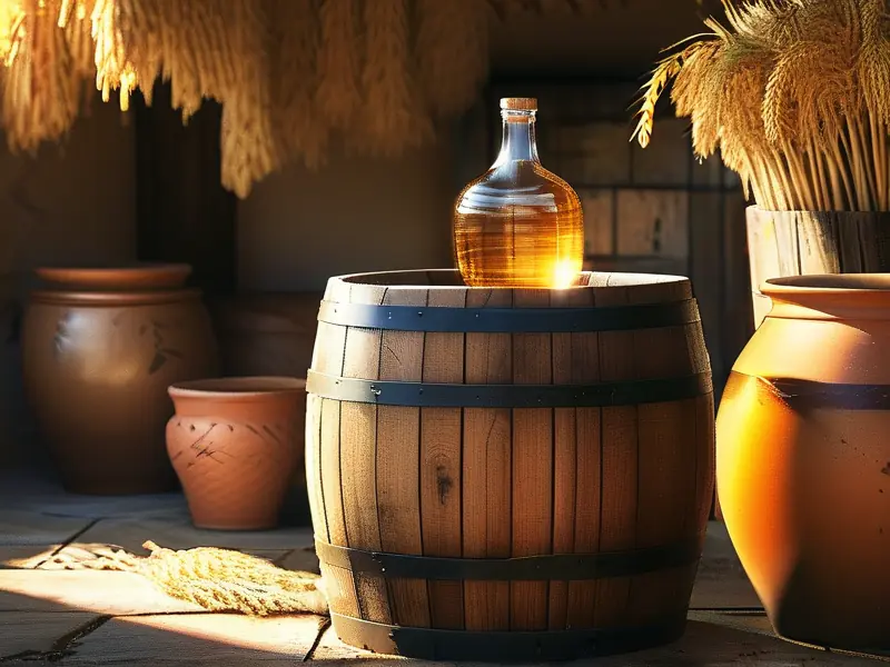 传统农家谷酒酿造场景展示