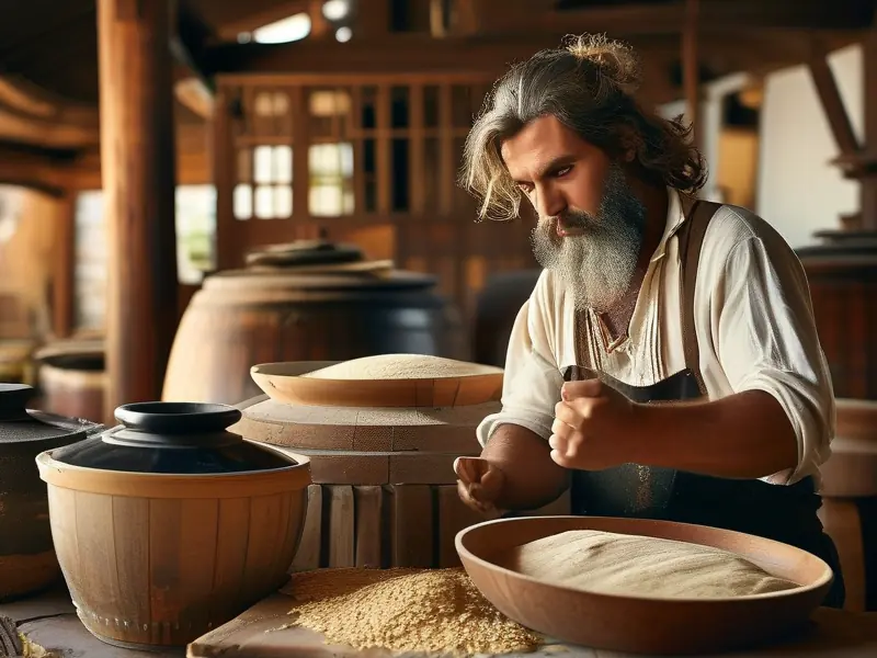 手工制作白酒酒曲的过程