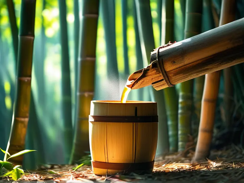 传统竹酒制作过程实拍图