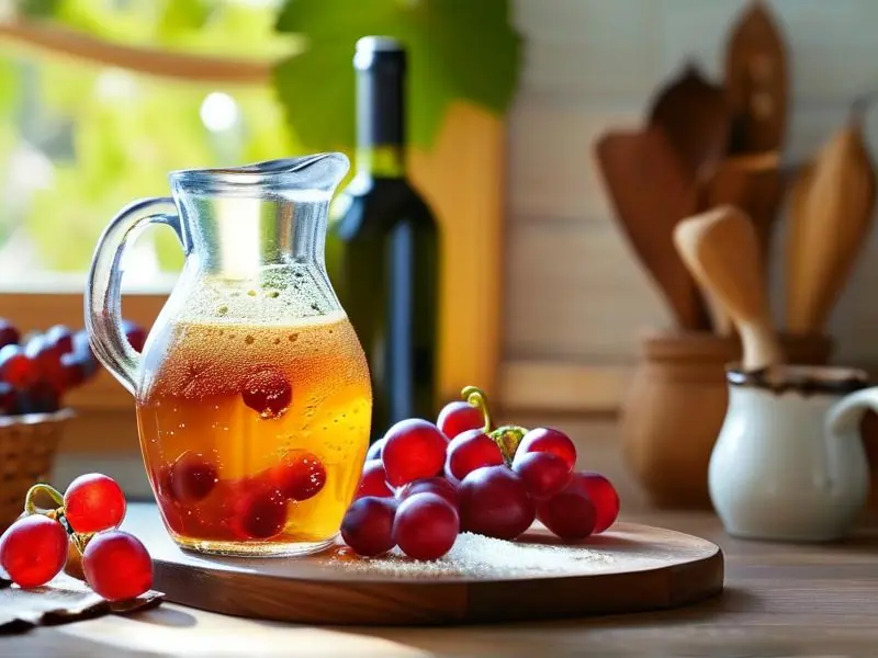 家庭自酿葡萄酒原料准备与初期发酵过程实拍图