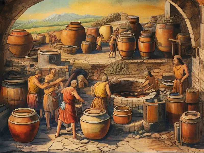 古代酿酒全过程壁画展示