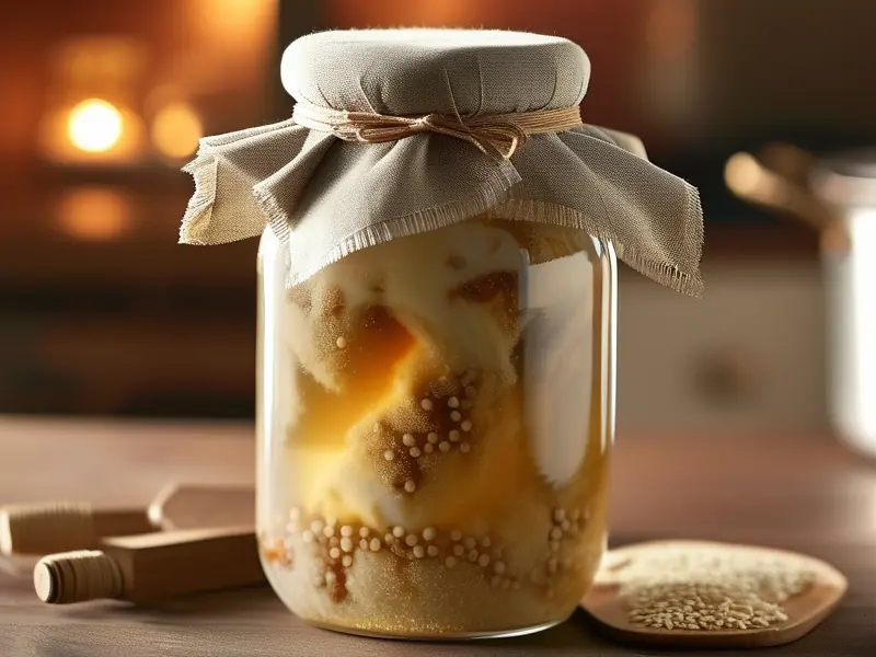 甜白酒发酵密封过程实拍图