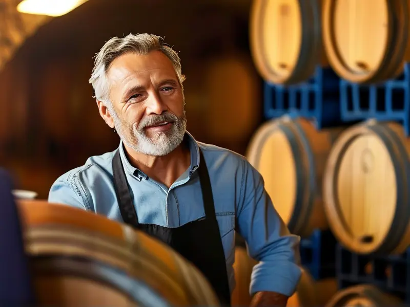 酿酒师向客户介绍产品