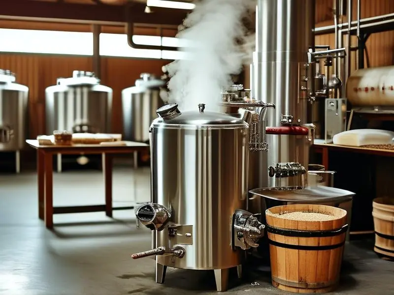 200斤不锈钢酿酒机械工作场景