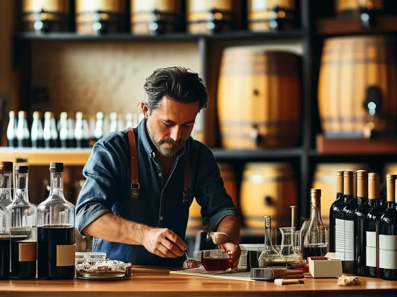 酿酒师进行白酒勾兑技术操作