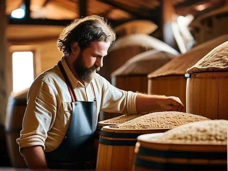 酿酒师检查固态法白酒发酵过程