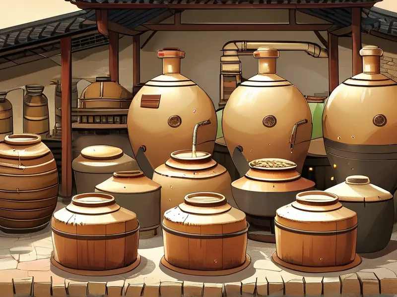 白酒传统固态发酵工艺流程示意图