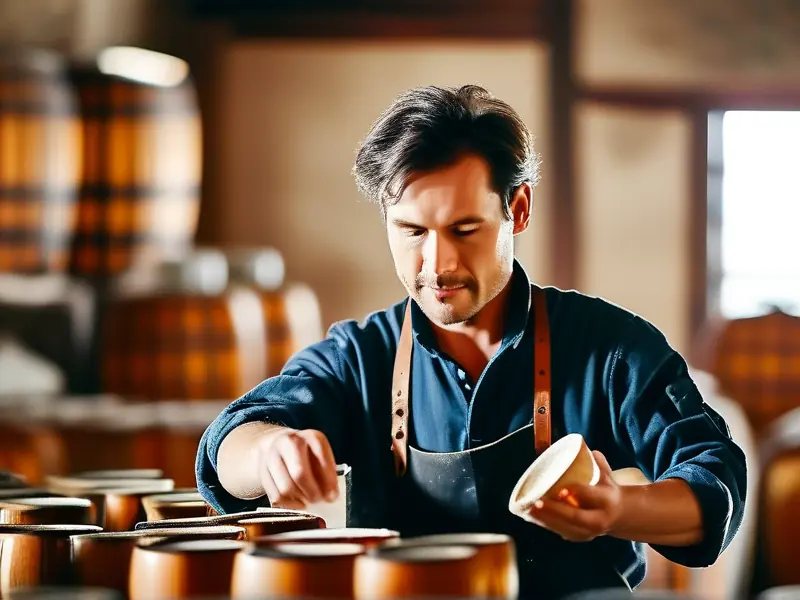 酿酒师手工制作白酒酒曲的传统工艺