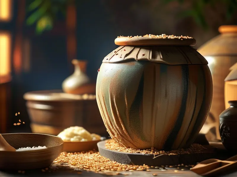 传统米酒发酵过程实拍图