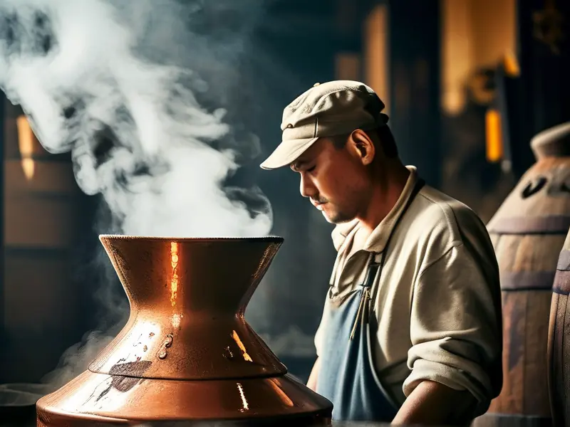 传统白酒蒸馏过程实拍