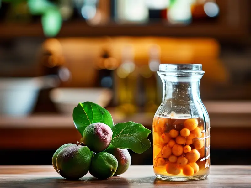 家庭自制芭乐酒原料与发酵过程实拍