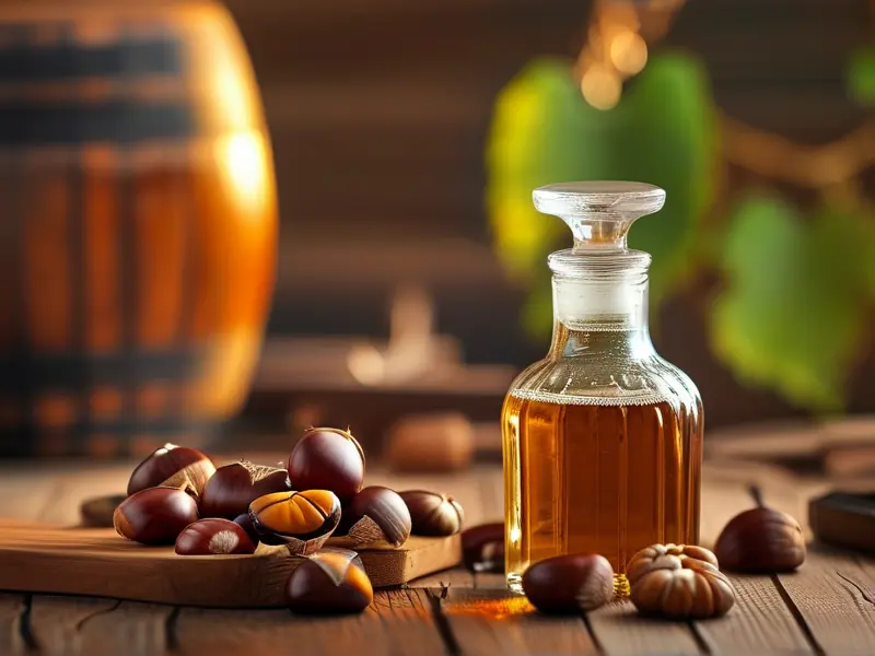 板栗酒制作原料与成品展示图