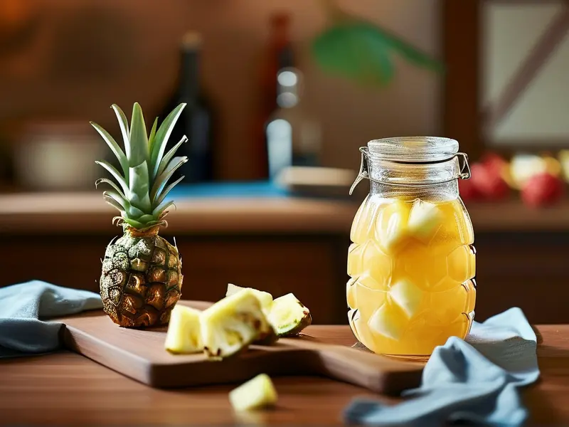 家庭自制菠萝果酒制作过程实拍图
