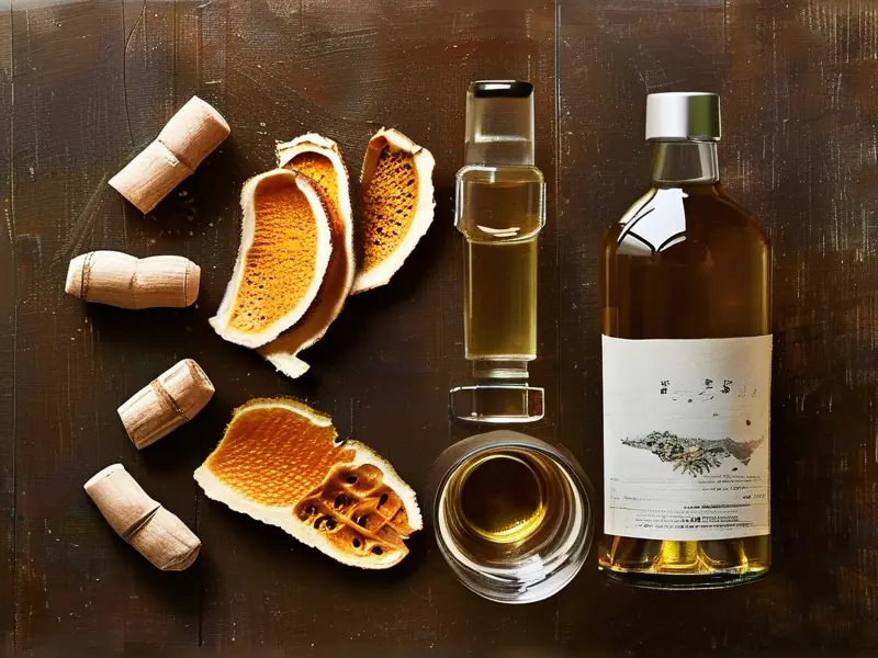 陈皮泡酒的制作材料展示