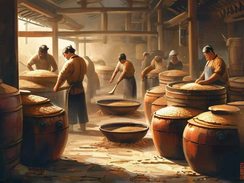 传统白酒酿造工艺现场图
