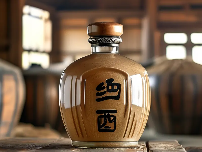 纯高粱酿造的白酒成品展示