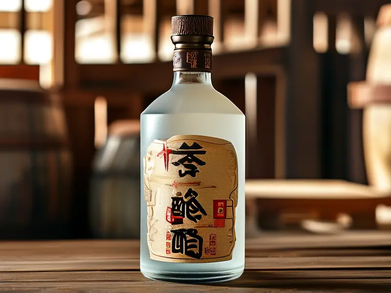 纯粮酿造白酒瓶身GB/T10781编号特写