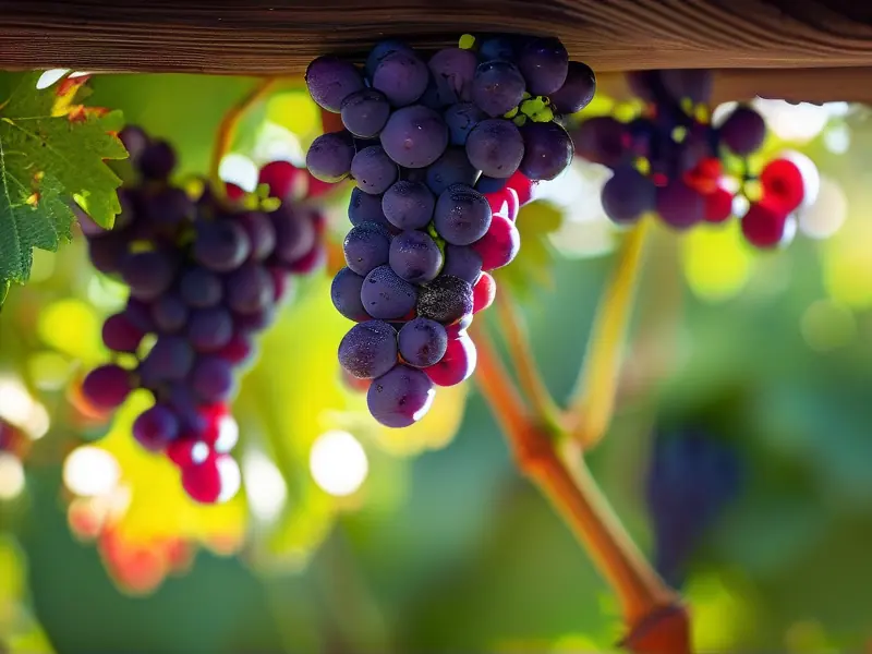 刺葡萄酒酿制过程中的葡萄破碎场景