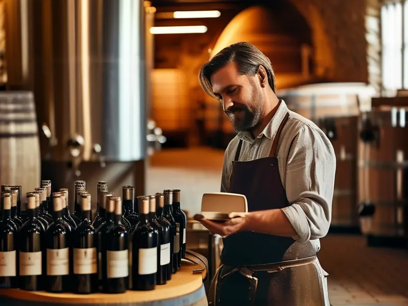 酿酒师展示定制白酒样品