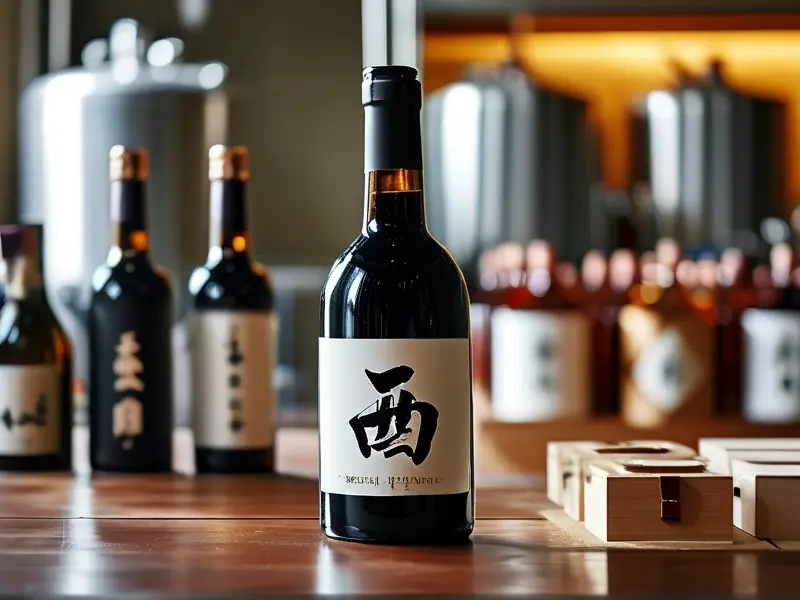 酿酒师向客户展示定制白酒样品