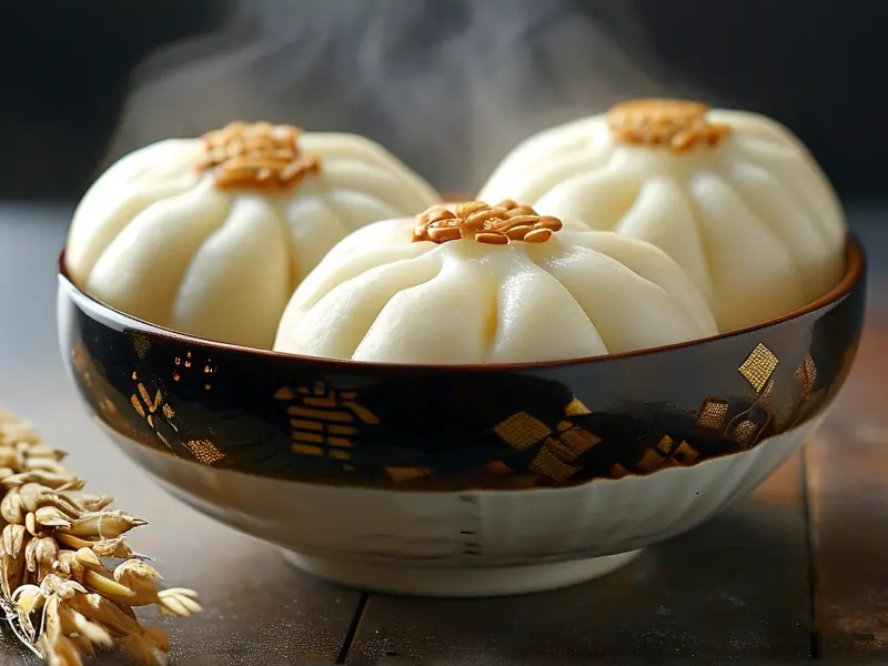 浮子酒发酵面团和蒸好的馒头