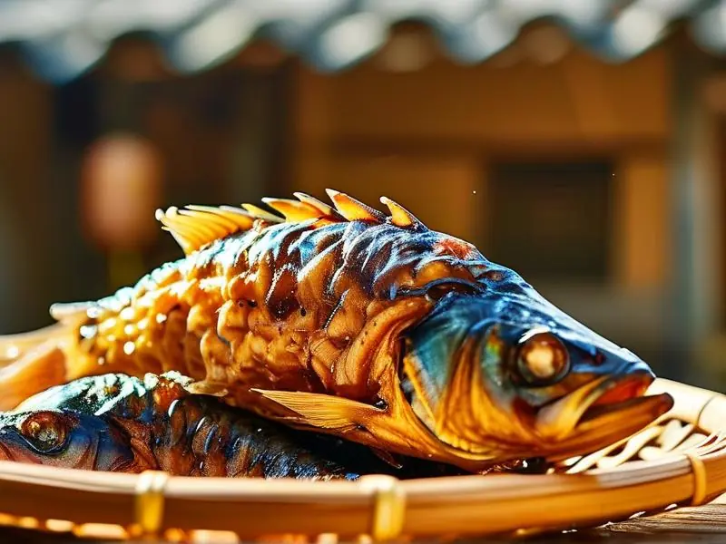 传统方法制作的干酒糟鱼成品展示