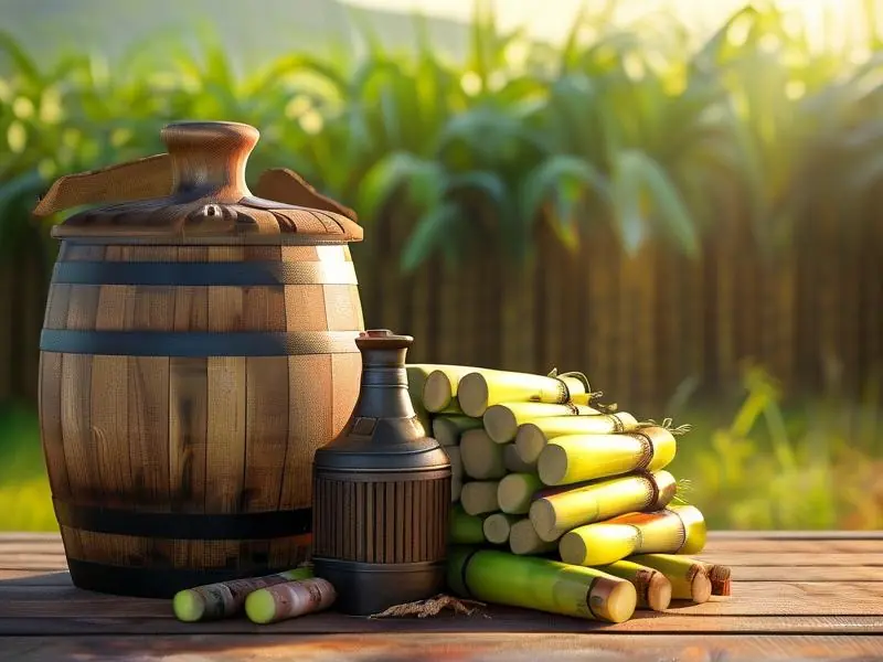 甘蔗酿酒原料与工具展示