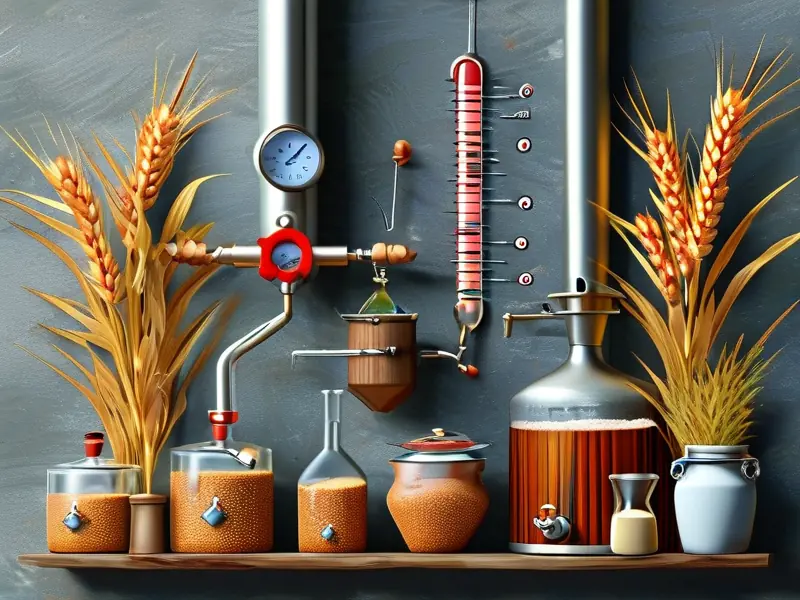 高粱生料酿酒发酵过程示意图