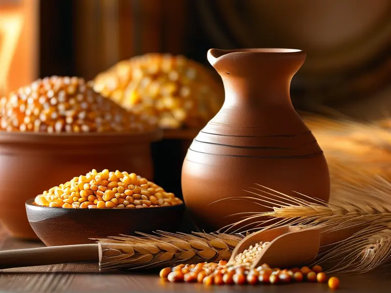 高粱酒酿造核心原料实拍：红高粱、玉米、小麦组合